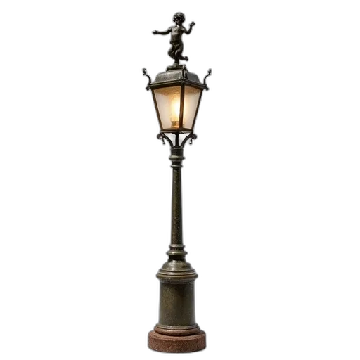 furniture, staff, jewelry, 3d render, photorealistic, vintage, street, lamp transparent PNG cut-out