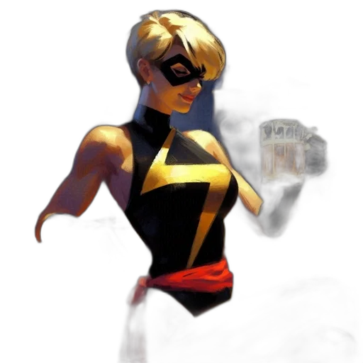 comic book art, concept art, 3d render, fantasy art, golden, female, character, short transparent PNG cut-out