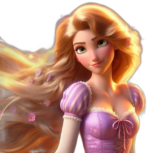 dress, hair, crown, fantasy art, 3d render, photorealistic, concept art, animated transparent PNG cut-out