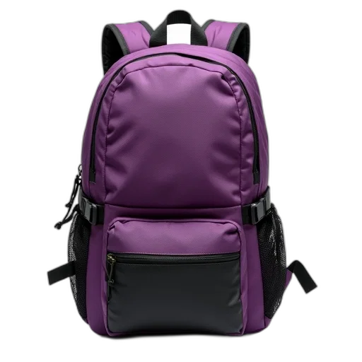 jacket, 3d render, dark, colorful, purple, black, backpack, mesh transparent PNG cut-out