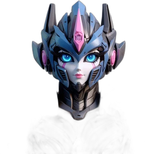 mask, robot, face, concept art, fantasy art, 3d render, anime, outer space transparent PNG cut-out