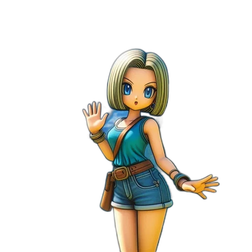 dress, concept art, 3d render, cartoon, pixel art, blue, animated, blonde transparent PNG cut-out