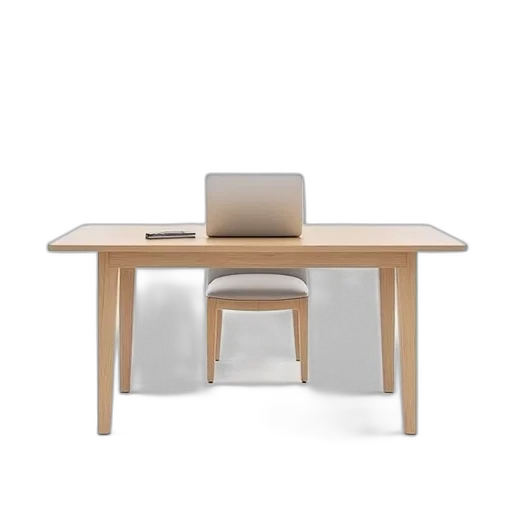 furniture, 3d render, modern, minimalist, desk, light, wood, finish transparent PNG cut-out