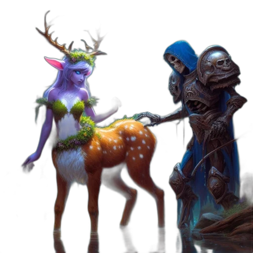 creature, animal, staff, concept art, fantasy art, 3d render, pixel art, forest transparent PNG cut-out
