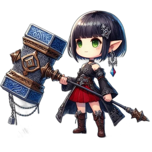 staff, weapon, sword, fantasy art, concept art, pixel art, 3d render, chibi-style transparent PNG cut-out