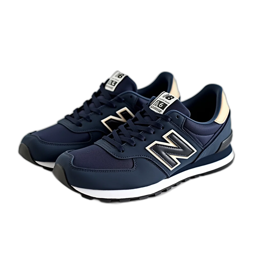shoes, 3d render, pair, navy, blue, new, balance, sneakers transparent PNG cut-out