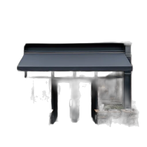 furniture, jewelry, 3d render, photorealistic, concept art, outside, view, restaurant transparent PNG cut-out