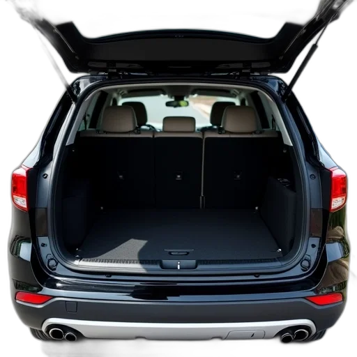 car, back, black, suv, shown, hatchback, open, revealing transparent PNG cut-out