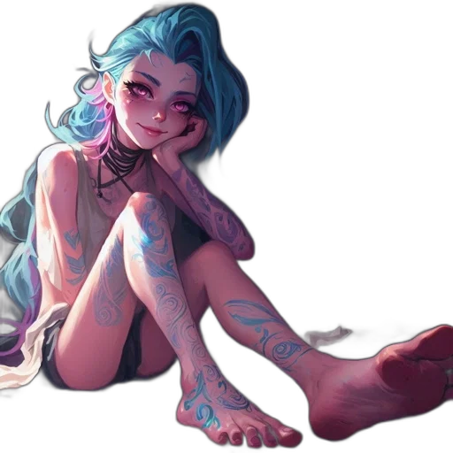 creature, concept art, cyberpunk, fantasy art, watercolor, neon lights, pastel, blue transparent PNG cut-out