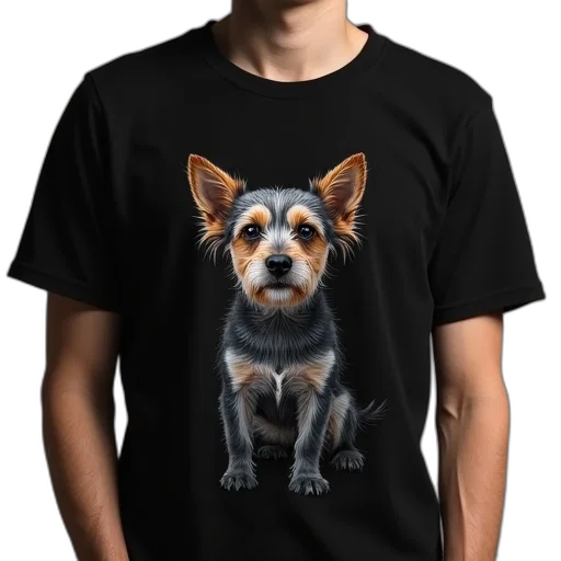 3d render, photorealistic, pixel art, cartoon, person, wearing, black, t-shirt transparent PNG cut-out