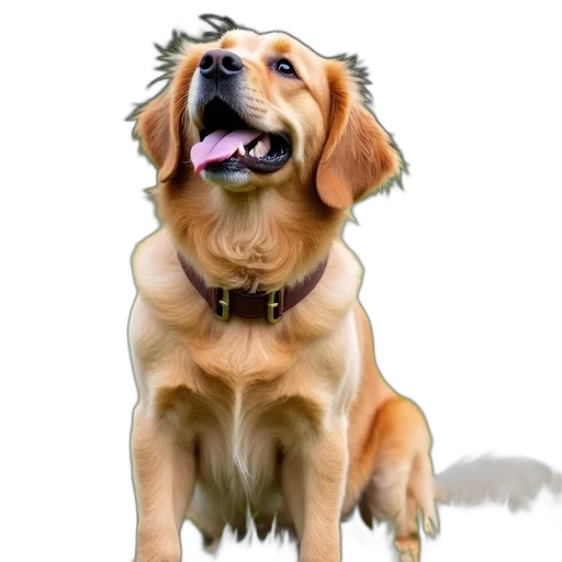 animal, staff, photorealistic, oil painting, watercolor, concept art, golden, retriever transparent PNG cut-out