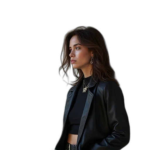 jacket, jewelry, face, hair, photorealistic, concept art, oil painting, cartoon transparent PNG cut-out
