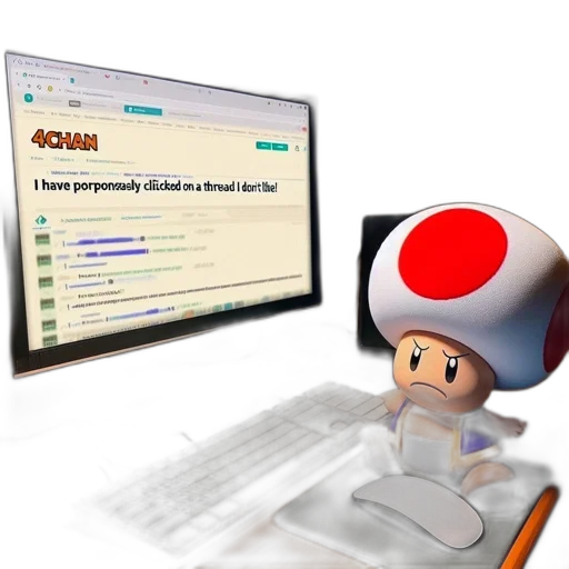 staff, 3d render, 4chan, webpage, displayed, desktop, computer, next transparent PNG cut-out
