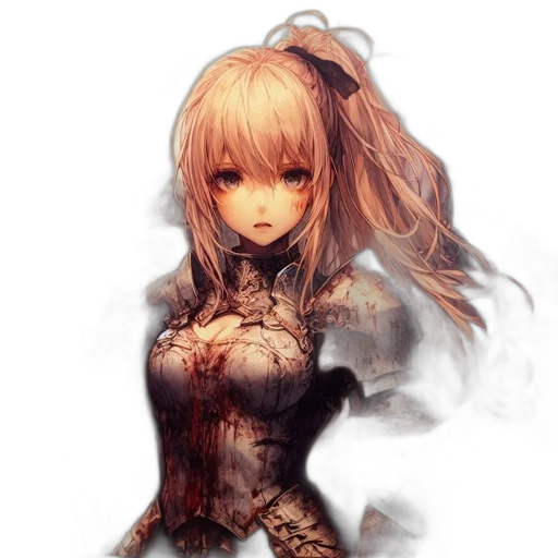 dress, weapon, face, dragon, fantasy art, pixel art, concept art, anime transparent PNG cut-out