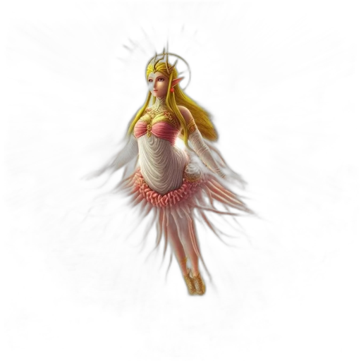 dress, jewelry, creature, staff, concept art, fantasy art, pixel art, 3d render transparent PNG cut-out