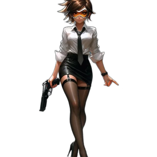 weapon, staff, concept art, pixel art, comic book art, cyberpunk, determined-looking, female transparent PNG cut-out