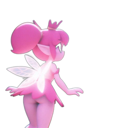 creature, animal, flower, staff, 3d render, concept art, vaporwave, pixel art transparent PNG cut-out