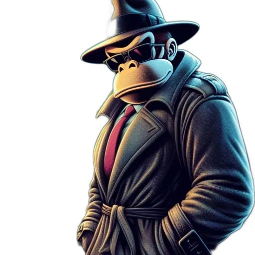 jacket, mask, hat, staff, concept art, comic book art, cyberpunk, cartoon transparent PNG cut-out