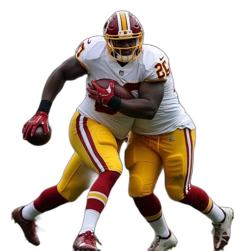 redskins, player, middle, tackle transparent PNG cut-out