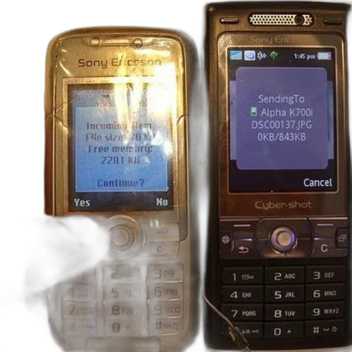 two, sony, ericsson, phones, side, one, incoming, item transparent PNG cut-out