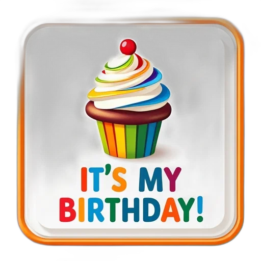 white, square-shaped, sign, rainbow, border, colorful, cupcake, design transparent PNG cut-out