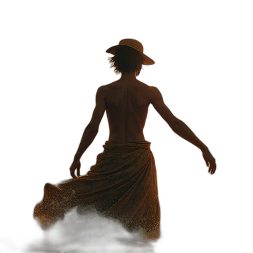 dress, hat, staff, mask transparent PNG cut-out