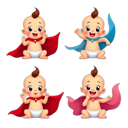 cartoon, concept art, 3d render, fantasy art, stylized, illustration, baby, mohawk transparent PNG cut-out