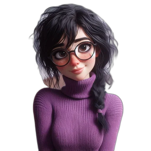 dress, hair, staff, jewelry, cartoon, 3d render, fantasy art, concept art transparent PNG cut-out