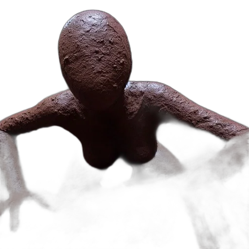 creature, robot, food, staff, 3d render, photorealistic, concept art, dimly transparent PNG cut-out