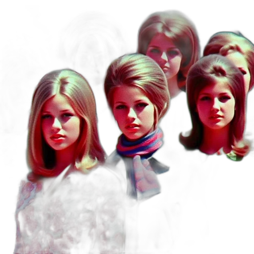 hair, face, photorealistic, concept art, outer space, pastel, group, young transparent PNG cut-out