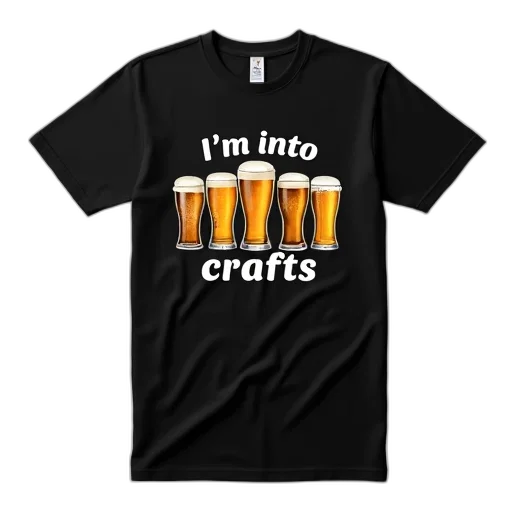 pixel art, black, t-shirt, graphic, design, reads, into, crafts transparent PNG cut-out