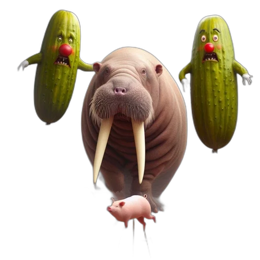 creature, animal, food, face, concept art, 3d render, photorealistic, fantastical transparent PNG cut-out