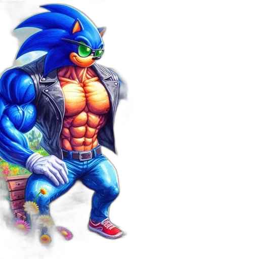 animal, concept art, pixel art, 3d render, fantasy art, blue, anthropomorphic, hedgehog transparent PNG cut-out