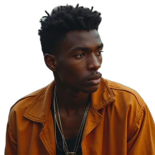 jacket, face, staff, hair transparent PNG cut-out