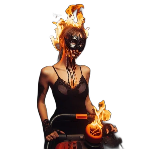 mask, staff, concept art, comic book art, fantasy art, pixel art, fire, dark transparent PNG cut-out
