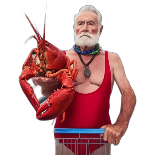 animal, creature, food, mask, concept art, elderly, man, white transparent PNG cut-out