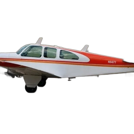 red, white, airplane, registration, number, n9417y, parked, tarmac transparent PNG cut-out