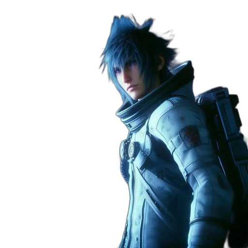 jacket, dragon, staff, concept art, 3d render, fantasy art, cyberpunk, blue transparent PNG cut-out