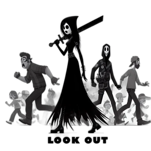 staff, concept art, comic book art, cartoon, pixel art, monochrome, illustration, looming transparent PNG cut-out