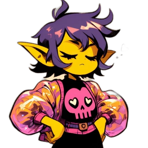 creature, staff, pixel art, concept art, fantasy art, cartoon, neon, dark transparent PNG cut-out