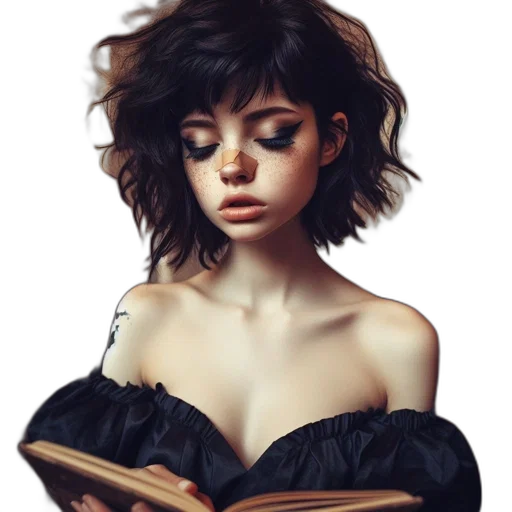 dress, face, hair, mask, photorealistic, fantasy art, oil painting, comic book art transparent PNG cut-out