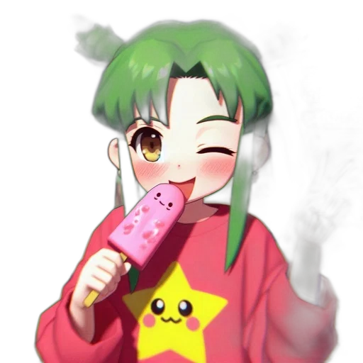 staff, weapon, food, pixel art, anime, vaporwave, cartoon, fire transparent PNG cut-out