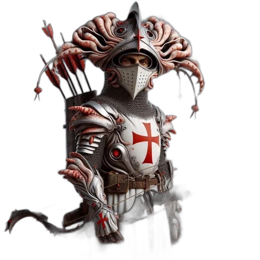 staff, sword, robot, concept art, fantasy art, 3d render, comic book art, armored transparent PNG cut-out