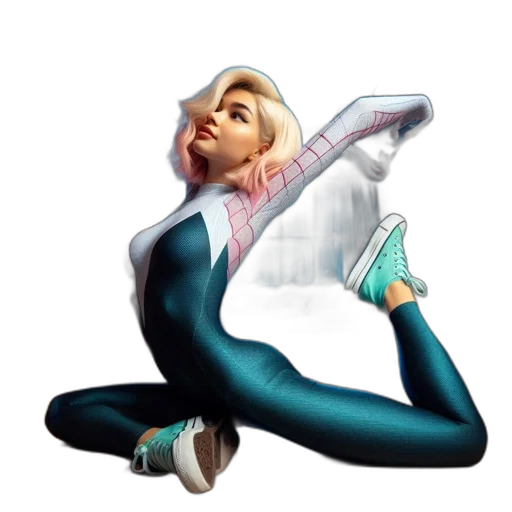 shoes, concept art, 3d render, cartoon, photorealistic, portrait, woman, dark transparent PNG cut-out