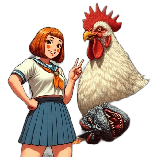 animal, weapon, pixel art, concept art, cartoon, comic book art, young, girl transparent PNG cut-out