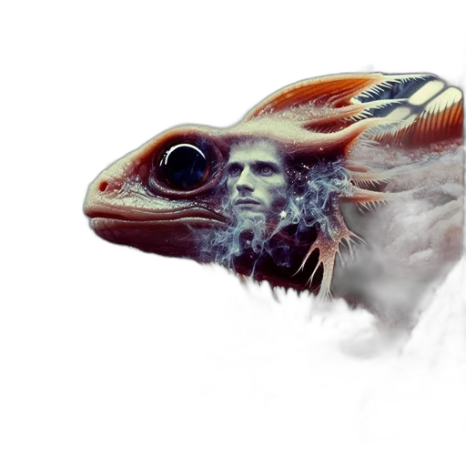 dragon, creature, animal, mask, concept art, photorealistic, fantasy art, 3d render transparent PNG cut-out