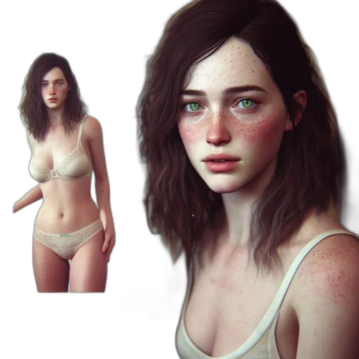 face, dress, creature, concept art, photorealistic, fantasy art, 3d render, earth tones transparent PNG cut-out