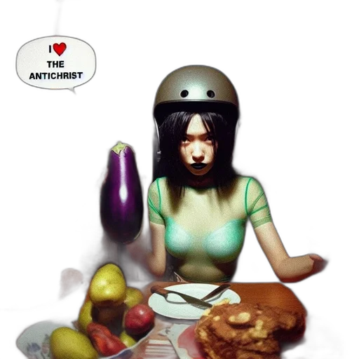 food, robot, photorealistic, concept art, comic book art, fantasy art, inside, wood-paneled transparent PNG cut-out