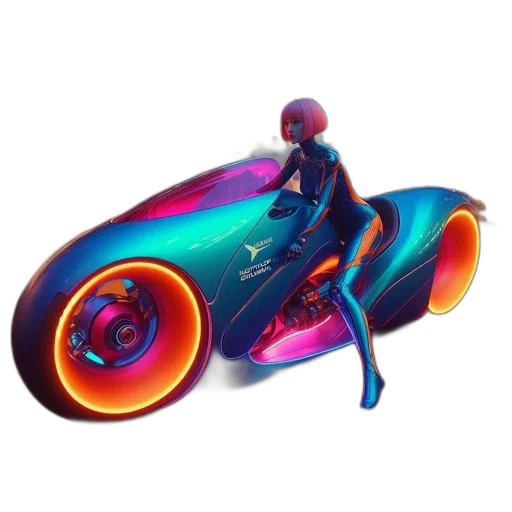 car, weapon, jacket, robot, concept art, cyberpunk, vaporwave, 3d render transparent PNG cut-out