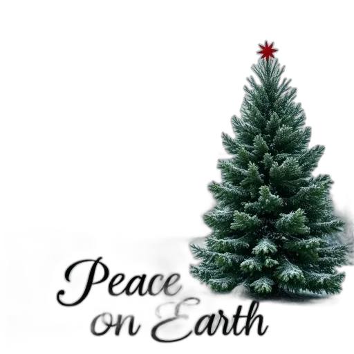 tree, snowy, landscape, prominent, green, christmas, right, side transparent PNG cut-out